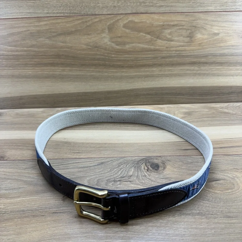 Vineyard‎ Vines Mens Belt Size 32 New England Patriots Golf Blue USA Made